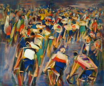 Œuvre contemporaine nommée « Le Tour de France sur les quais à Paimpol - 1996 », Réalisée par ALAIN LE NOST