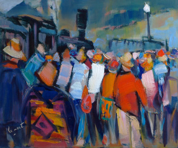 Œuvre contemporaine nommée « Arrivée du train à Silverton (Colorado) », Réalisée par ALAIN LE NOST