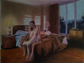 Œuvre contemporaine nommée « Insomnie », Réalisée par JACQUES TAFFOREAU