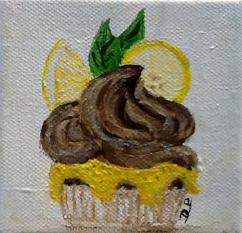 Œuvre contemporaine nommée « Gourmandises - série cupcake - chocolat citron », Réalisée par PATRICIA DELEY