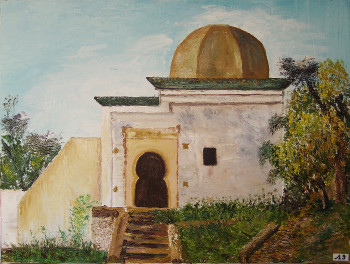 Œuvre contemporaine nommée « Marabout au Chellah à Rabat (Maroc) », Réalisée par GUY ROMEDENNE