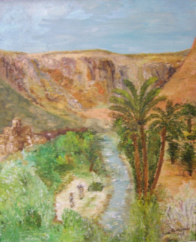 Œuvre contemporaine nommée « Les gorges du Toddha (sud Marocain) », Réalisée par GUY ROMEDENNE