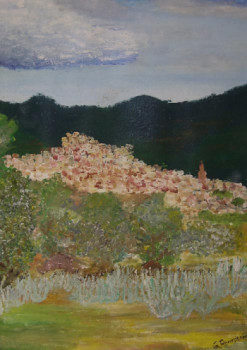 Œuvre contemporaine nommée « Le village de Moulay Idriss », Réalisée par GUY  ROMEDENNE