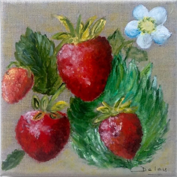 Œuvre contemporaine nommée « Fruit d ete - série fruits rouge - les fraises », Réalisée par PATRICIA DELEY