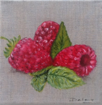 Œuvre contemporaine nommée « Fruits d'été série fruits rouges. Les framboises », Réalisée par PATRICIA DELEY