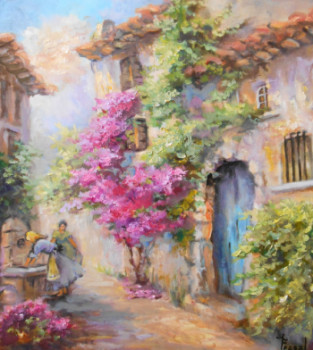 Œuvre contemporaine nommée « Ruelle aux Bougainvillées », Réalisée par FRAGAL