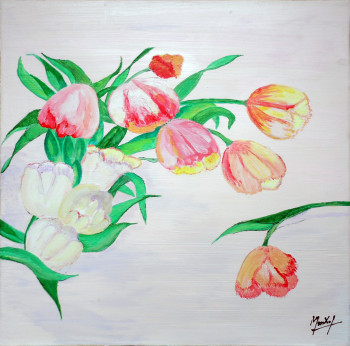 Œuvre contemporaine nommée « Les tulipes », Réalisée par JACKY MONKA