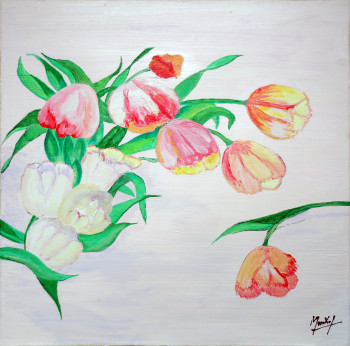 Œuvre contemporaine nommée « Les tulipes », Réalisée par JACKY MONKA