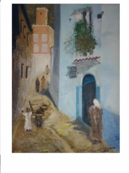 Œuvre contemporaine nommée « Ruelle de Chefchaouen - Maroc - », Réalisée par GUY  ROMEDENNE