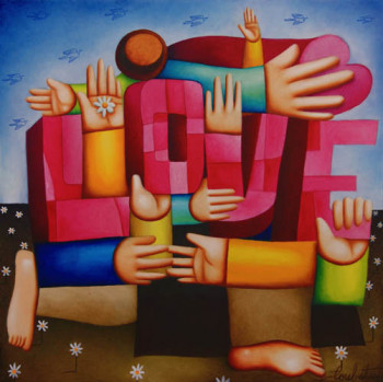 Œuvre contemporaine nommée « LOVE », Réalisée par PHILIPPE LOUBAT
