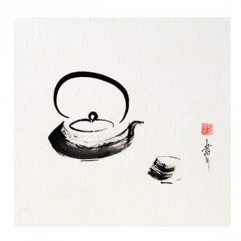 Œuvre contemporaine nommée « théière zen », Réalisée par ENCRE-ZEN