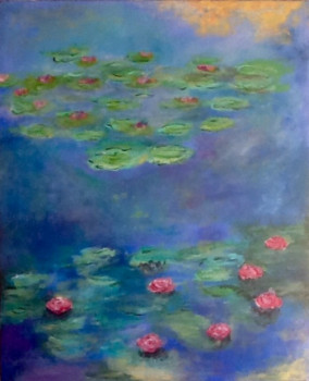Œuvre contemporaine nommée « Le jardin d eau les Nenuphars - Giverny », Réalisée par PATRICIA DELEY