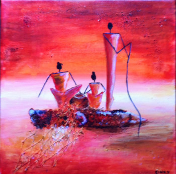 Œuvre contemporaine nommée « La pêche africaine », Réalisée par PATRICIA DELEY
