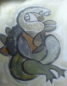Œuvre contemporaine nommée « l'oiseau préhistorique », Réalisée par LUISA NEIGE
