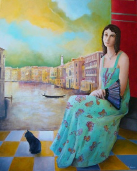 Œuvre contemporaine nommée « DAME A VENISE », Réalisée par BARON