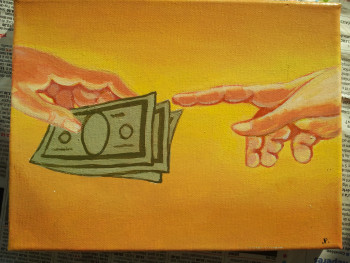 Œuvre contemporaine nommée « ton Dieu sera argent », Réalisée par GEORGES GREY