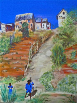 Œuvre contemporaine nommée « village betsileo », Réalisée par FRANçOISE DELEGLISE