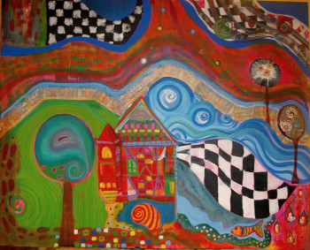 Œuvre contemporaine nommée « Poissons en spiral », Réalisée par SERESPIRAL
