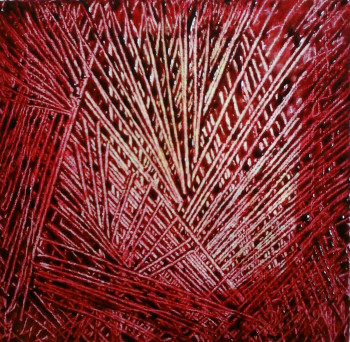 Œuvre contemporaine nommée « CABLAGE ROUGE 1 », Réalisée par MIREILLE MAURY