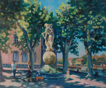 Œuvre contemporaine nommée « Agde, été place de la Marine », Réalisée par MAXENCE GERARD