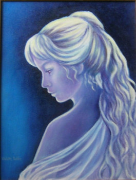 Œuvre contemporaine nommée « jeune fille en bleu », Réalisée par MARIE ROBBE