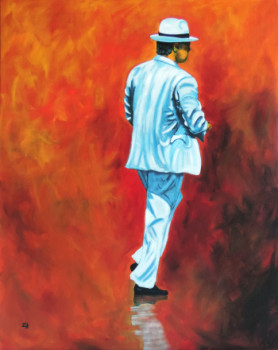 Œuvre contemporaine nommée « L'homme au panama / The man with the panama hat / L'uomo col panama 01 », Réalisée par JEAN-FRANçOIS ZANETTE