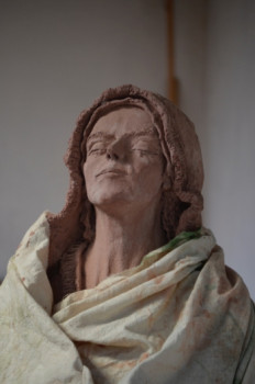 Œuvre contemporaine nommée « Vierge des douleurs détail », Réalisée par PHILIPPE LE MONIES DE SAGAZAN