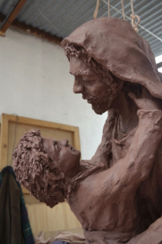 Œuvre contemporaine nommée « Saint Joseph 4 détail », Réalisée par PHILIPPE LE MONIES DE SAGAZAN