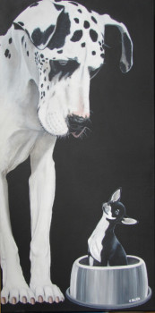 Œuvre contemporaine nommée « Dog et chihuahua », Réalisée par ELIZABETH BLAIN