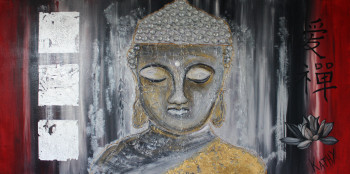 Œuvre contemporaine nommée « BUDDHA «Zen Attitude» », Réalisée par KATHLEENARTISTPRO