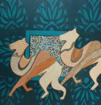 Œuvre contemporaine nommée « Esprit céramique : Les deux chameaux », Réalisée par SANCELME