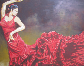 Œuvre contemporaine nommée « Flamenco », Réalisée par PIERRE ROUANNE