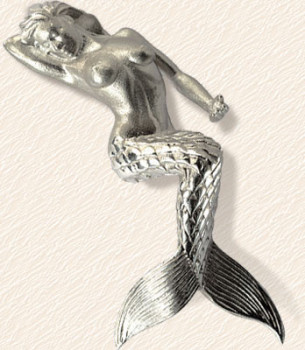 Œuvre contemporaine nommée « Grand pendentif Sirène argent », Réalisée par CHRISTINE DE VERMONT