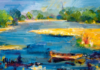 Œuvre contemporaine nommée « bord de Loire au Thoureil », Réalisée par BERNARD BLIN
