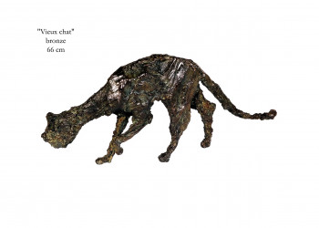 Œuvre contemporaine nommée « Vieux chat », Réalisée par MURIEL MAREC