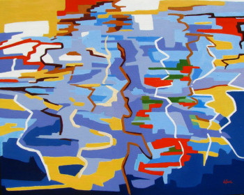 Œuvre contemporaine nommée « Reflets dans le port de Sète », Réalisée par JEAN-NOëL LE JUNTER