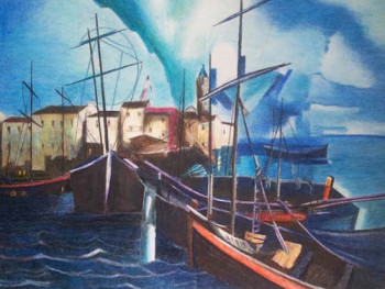 PORT DE PÊCHE A LA VOILE. D'après De Vlaminck. Sur le site d’ARTactif