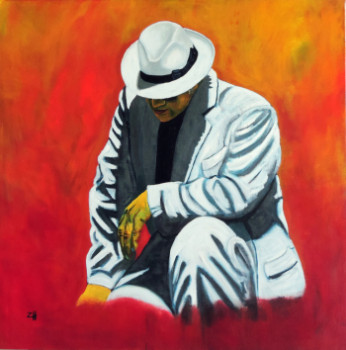 Œuvre contemporaine nommée « L'homme au panama / The man with the panama hat / L'uomo col panama 04 », Réalisée par JEAN-FRANçOIS ZANETTE