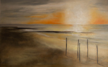 Œuvre contemporaine nommée « "Coucher de soleil, mer du Nord" », Réalisée par MARLEEN MELENS