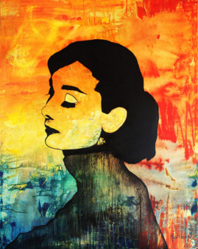 Œuvre contemporaine nommée « AUDREY HEPBURN « Sun Light » », Réalisée par KATHLEENARTISTPRO