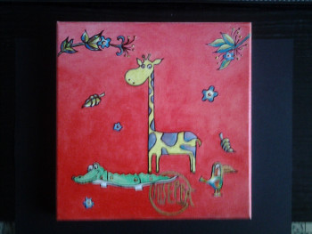 Œuvre contemporaine nommée « gigi la girafe », Réalisée par GIUSEPPA BABILLOT
