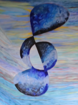 Œuvre contemporaine nommée « clé de sol bleue », Réalisée par MARIE-LAURE MELINAND