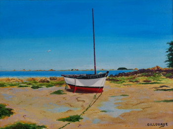 Œuvre contemporaine nommée « Bâteau de pêche à Plougrescant ( 22 ) », Réalisée par ANDRé GILLOUAYE