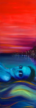 Œuvre contemporaine nommée « Miami beach », Réalisée par SYLVIANE