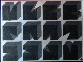 Œuvre contemporaine nommée « cubes », Réalisée par JEAN FRANçOIS GUILLEMET