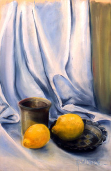 Œuvre contemporaine nommée « Citrons et timbale », Réalisée par MICHEL AMIACHE