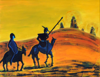 Œuvre contemporaine nommée « Don Quichotte et Sancho Panza / Don Quixote and Sancho Panza / Don Chisciotte e Sancio Panza », Réalisée par JEAN-FRANçOIS ZANETTE