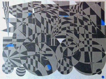 Œuvre contemporaine nommée « carrés, ronds, triangle... », Réalisée par JEAN FRANçOIS GUILLEMET