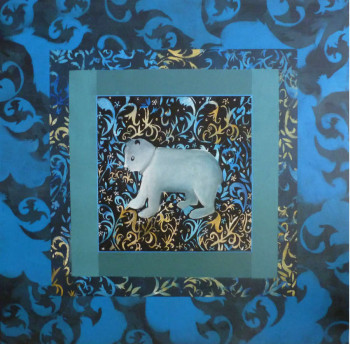 Œuvre contemporaine nommée « Esprit tapisserie (6) L'ourson », Réalisée par SANCELME
