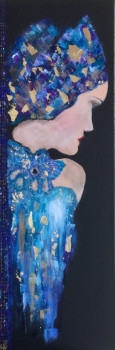 Œuvre contemporaine nommée « La robe bleue et or », Réalisée par PATRICIA DELEY